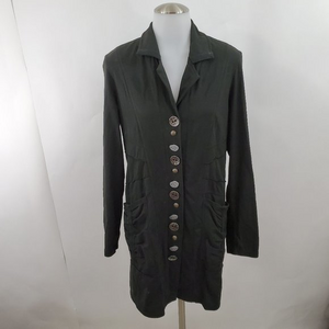 Neon Buddha Jacket‎ S Trench Long Button Black Ruch